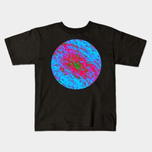 Abstract Fractal Wave Spiral Galaxy Rose Red Purple Blue marbled Pattern Swirl Natural Flow Kids T-Shirt